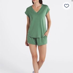 Temma Sleep & Lounge French Terry Short Set- Green